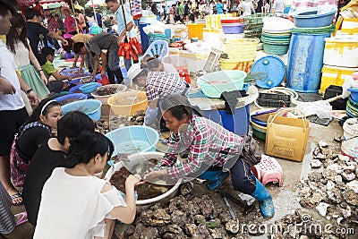 Seafood market ,Weizhou Island,China