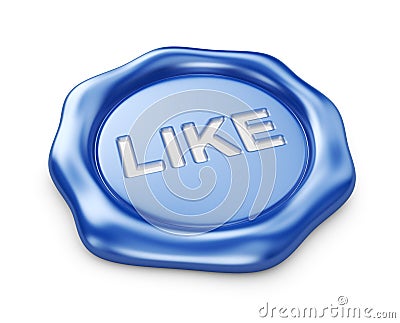 Seal Wax With Like Sign. 3D Icon  Stock Image - Image: 33321901