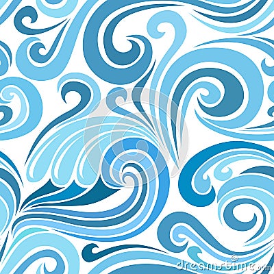 Vector seamless abstract pattern with sea waves.
