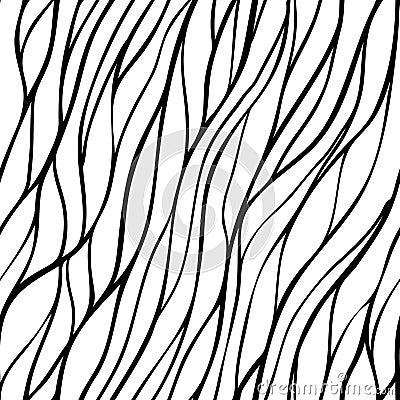 Seamless hand-drawn pattern with abstract waves.