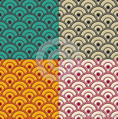 Seamless japanese waves pattern -Vector eps8