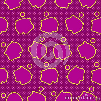 Seamless pattern with icons of money-boxes