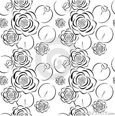 Seamless pattern of lotus flower