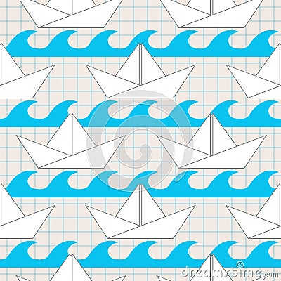 boats on the waves for textiles, interior design, for book design