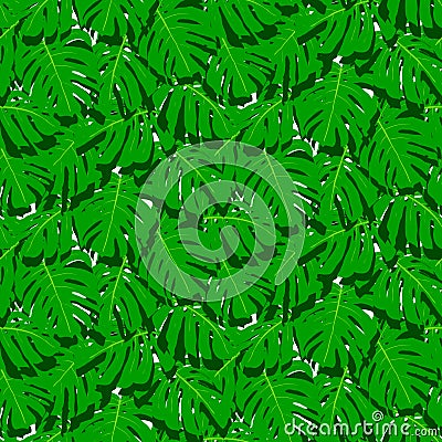 Seamless pattern with tropical leaves