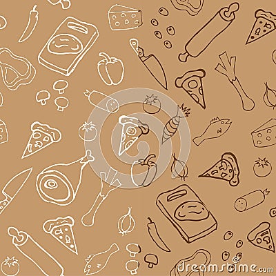 Seamless pizza pattern