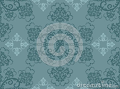 Seamless Turquoise Floral Wallpaper Royalty Free Stock Photo - Image
