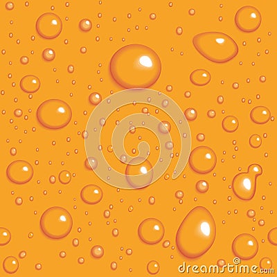 Seamless vector background. Orange drops on glass