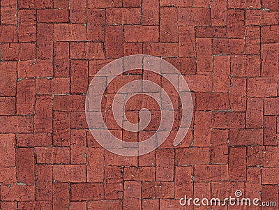 Seamlessly tiling red brick floor texture.