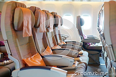 Seats in airplane cabin