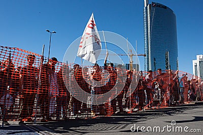 Secondary school students protest in Milan, Italy