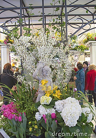 The Secret Garden theme flower decoration during famous Macy s Annual Flower Show