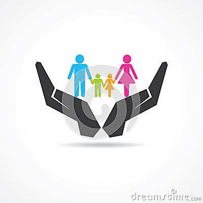 Secure or save family under hand concept