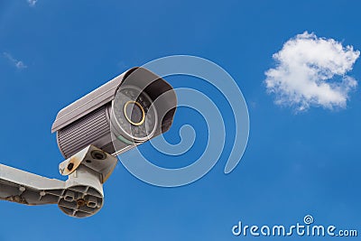 Security Camera CCTV With Cloud and Sky