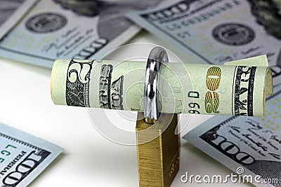 Security of Cash Twenty Dollar Bills with Lock