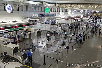 The Security Check point at Minneapolis Airport in Minnesota on