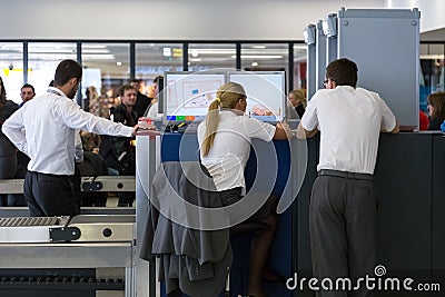 Security control point at the Belgrade airport Nikola Tesla