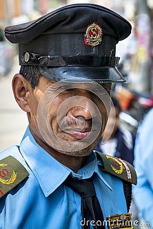 Security man on Kathmandu street