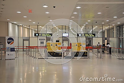 Security screening point of Pearson Airport.