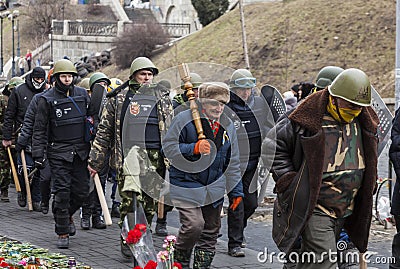 Self-defense unit that patrols the Maidan in Kiev