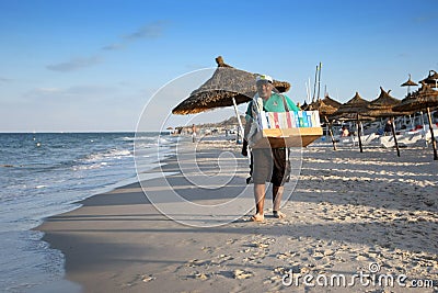 Seller on beach