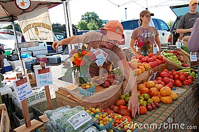 Selling vegetables on farmer s market
