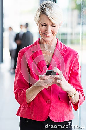 Senior businesswoman smart phone