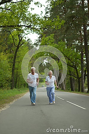 Senior couple run