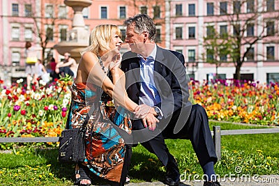 Senior couple during spring in the city