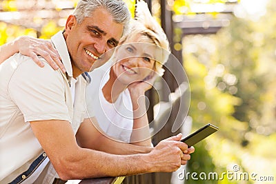 Senior couple tablet