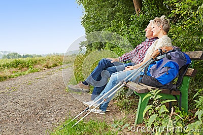 Senior couple taking break while