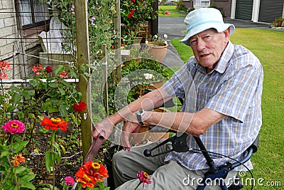 Senior man: gardening