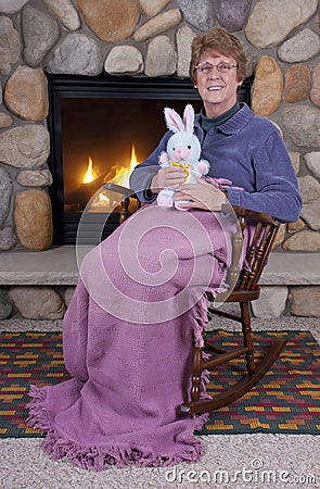 Senior Mature Woman Easter Bunny Stuffed Toys