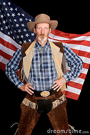 Senior patriot cowboy