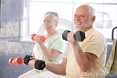 Senior people in the gym