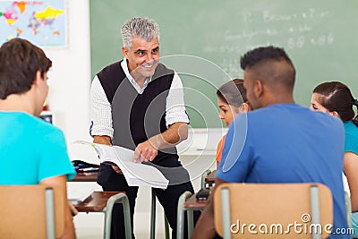 Senior teacher teaching