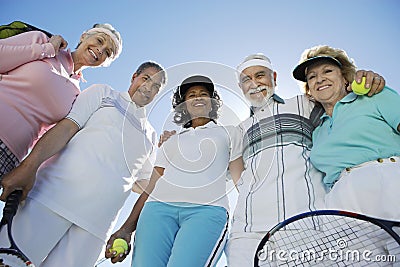 Senior Tennis Players Smiling