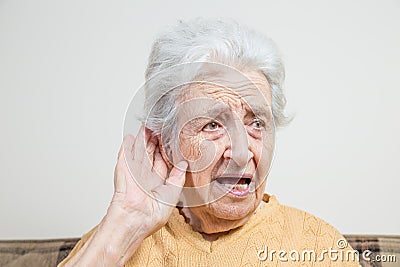 Senior woman can t hear
