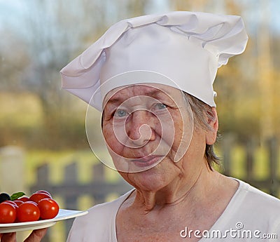 Senior woman cook