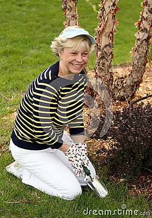 Senior woman gardening