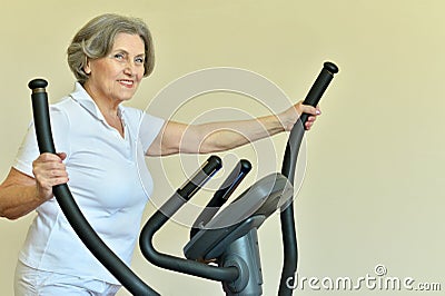 Senior woman in gym