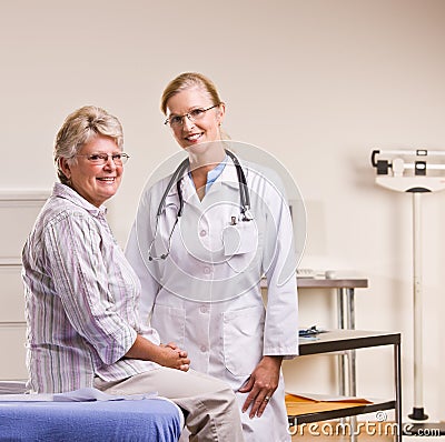 Senior woman having checkup in doctor office