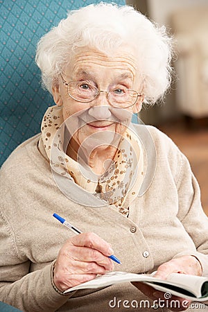 Senior Woman Relaxing In Chair