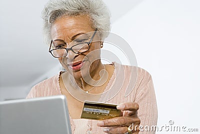 Senior Woman Shopping Online