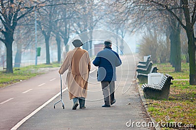 Seniors walking