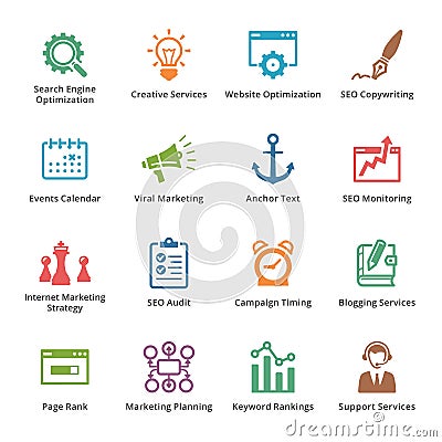 This set contains 16 SEO and Internet Marketing icons that can be used ...