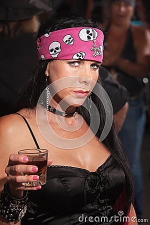 Serious Beautiful Biker Gang Woman