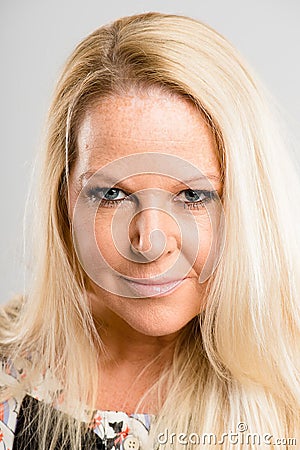 Serious woman portrait real people high definition grey backgrou