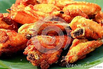 A Serving Of Deep Fried Chicken Wings