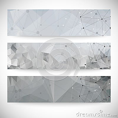 Set of abstract backgrounds, molecule structure,